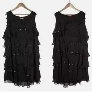 Calvin Klein Tiered Ruffle Sequin Dress